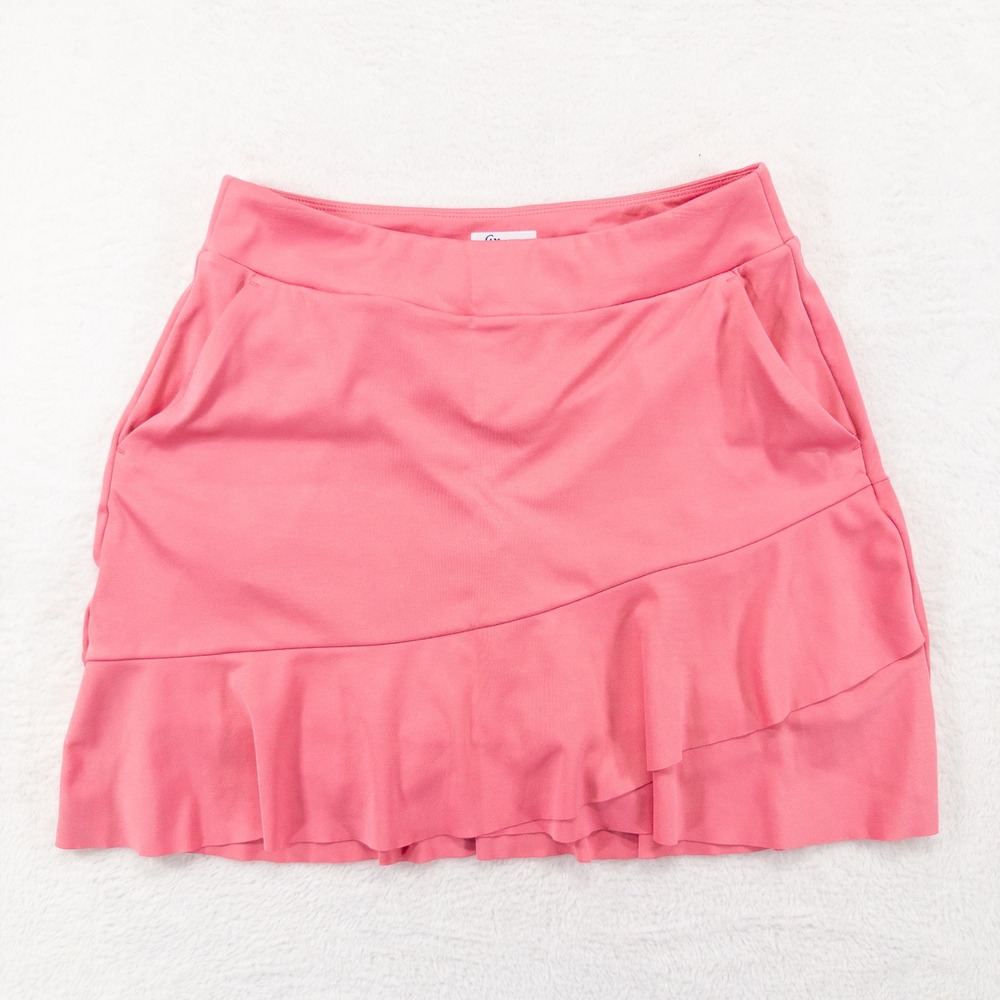 Greg Norman Women Golf Skort Small Pink PlayDry Ruffle Hem Active Athletic Skirt